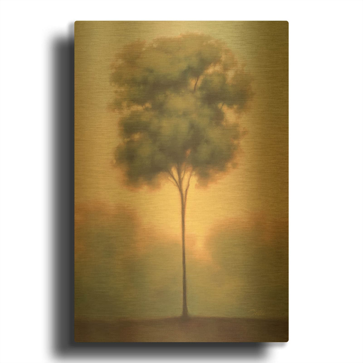 'Solitude IV' By Darlou Gams Gold Metal Wall Art