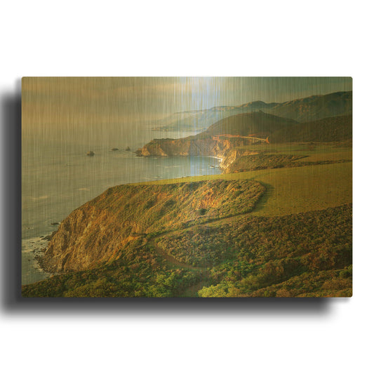 'Bixby Bridge' By John Gavrilis Gold Metal Wall Art