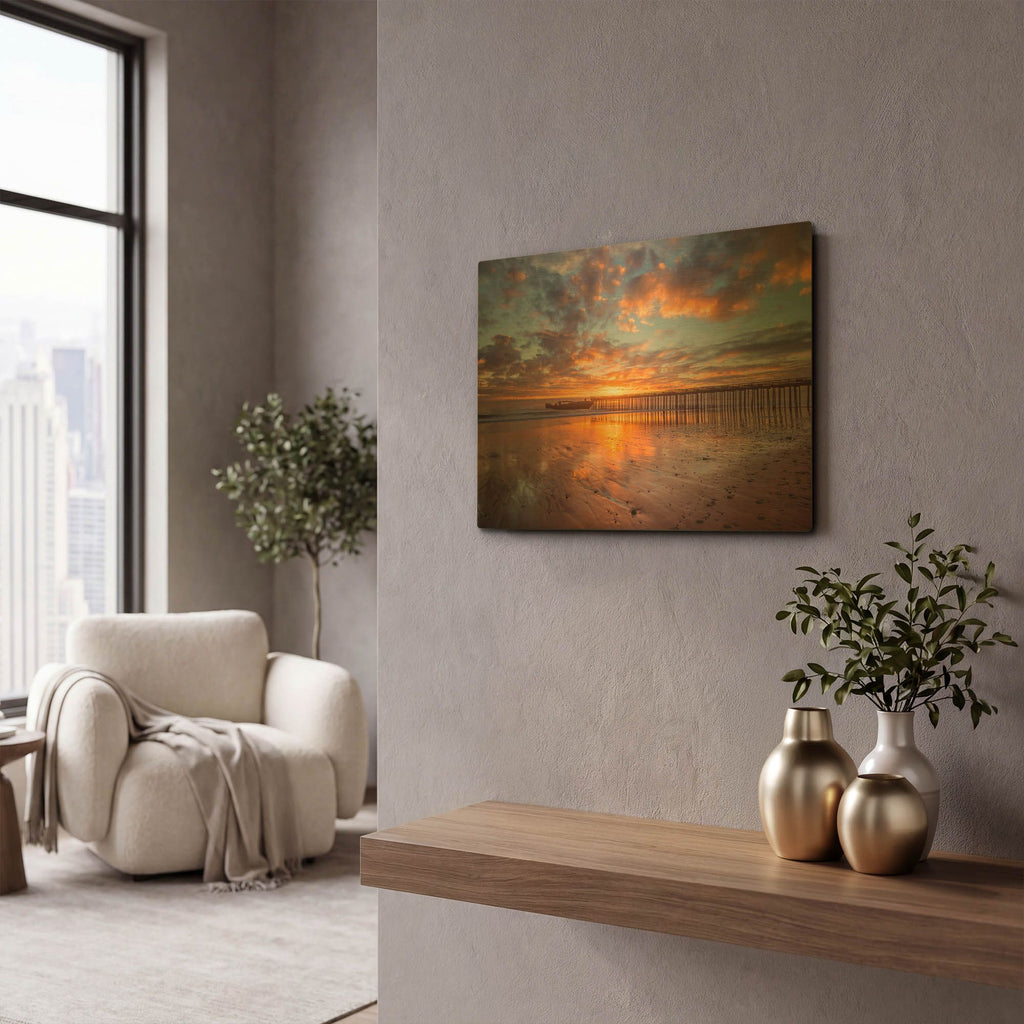 'Cement Ship Sunset' By John Gavrilis Gold Metal Wall Art