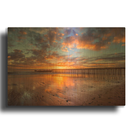 'Cement Ship Sunset' By John Gavrilis Gold Metal Wall Art