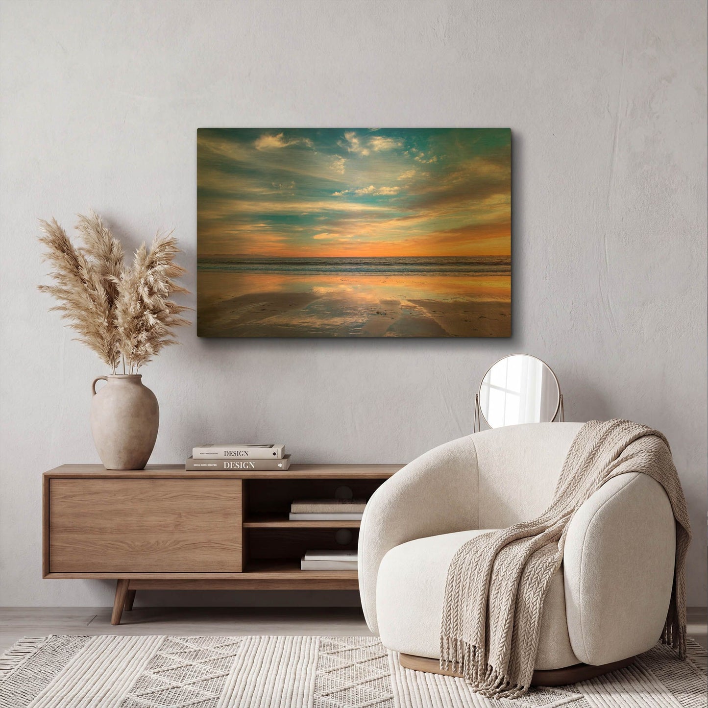 'Cloud Reflections Twin Lakes Beach' By John Gavrilis Gold Metal Wall Art