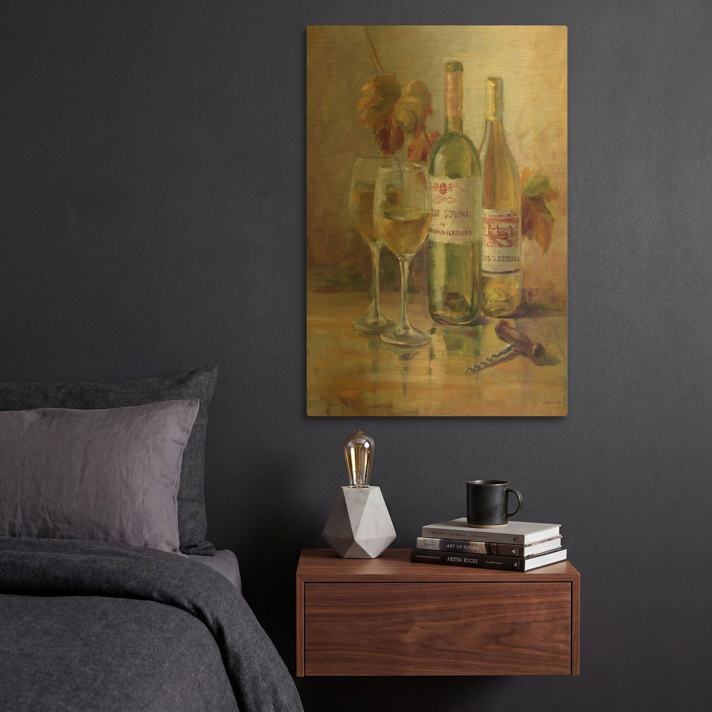 'Opening the Wine II' By Danhui Nai Gold Metal Wall Art
