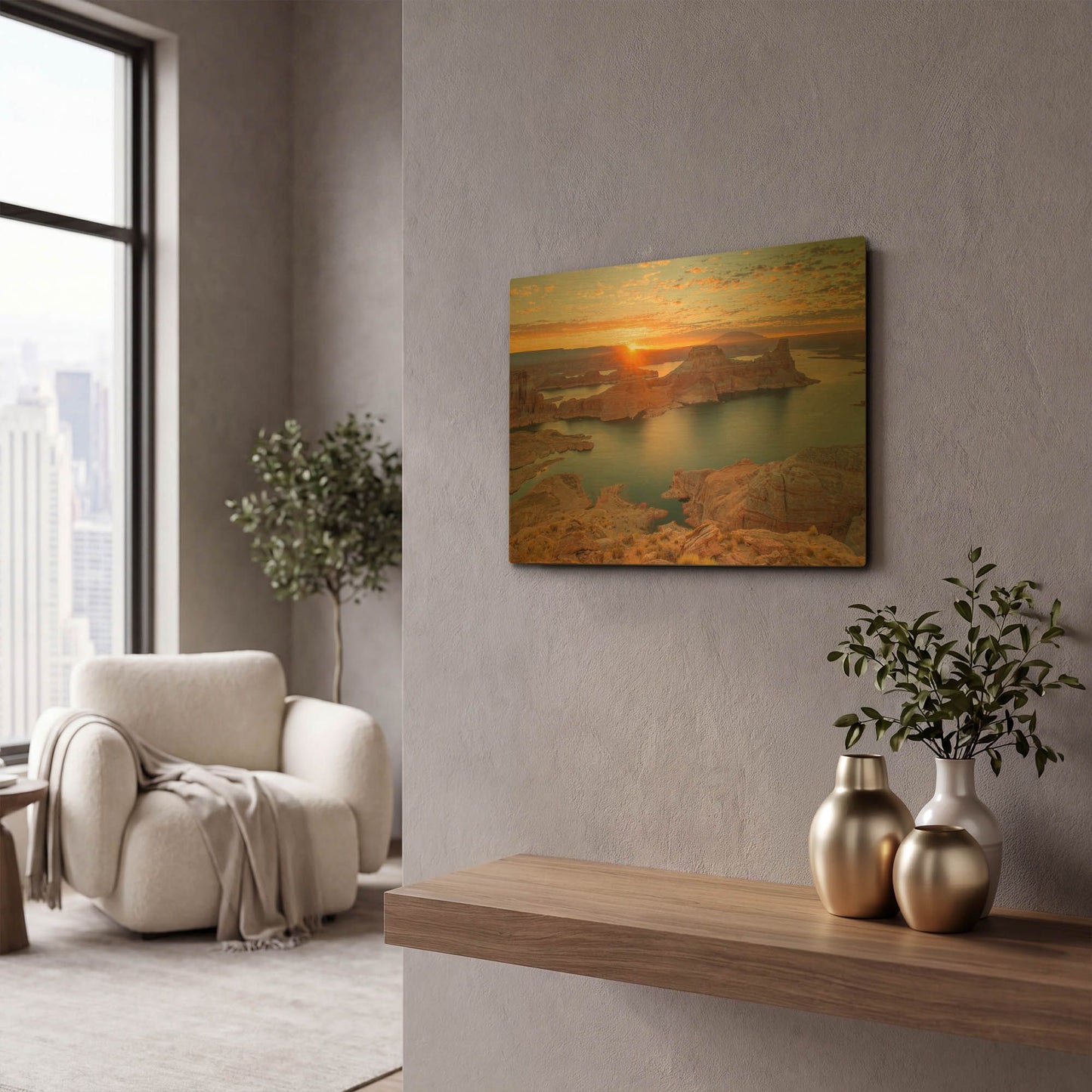'Gunsight Sunrise' By John Gavrilis Gold Metal Wall Art