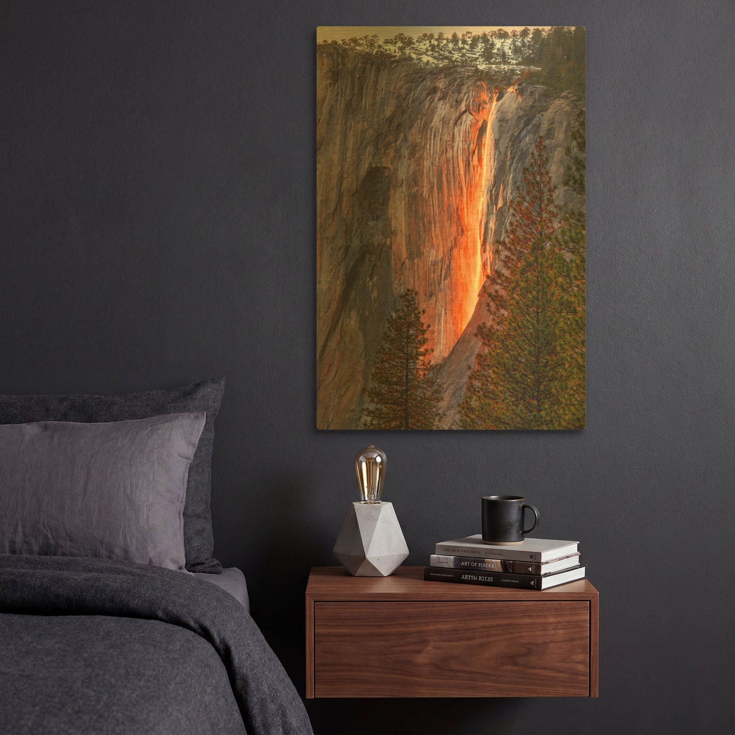 'Horsetail Fall' By John Gavrilis Gold Metal Wall Art