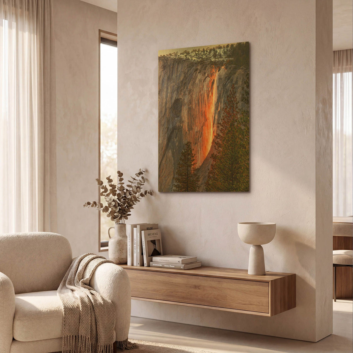 'Horsetail Fall' By John Gavrilis Gold Metal Wall Art
