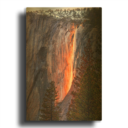 'Horsetail Fall' By John Gavrilis Gold Metal Wall Art