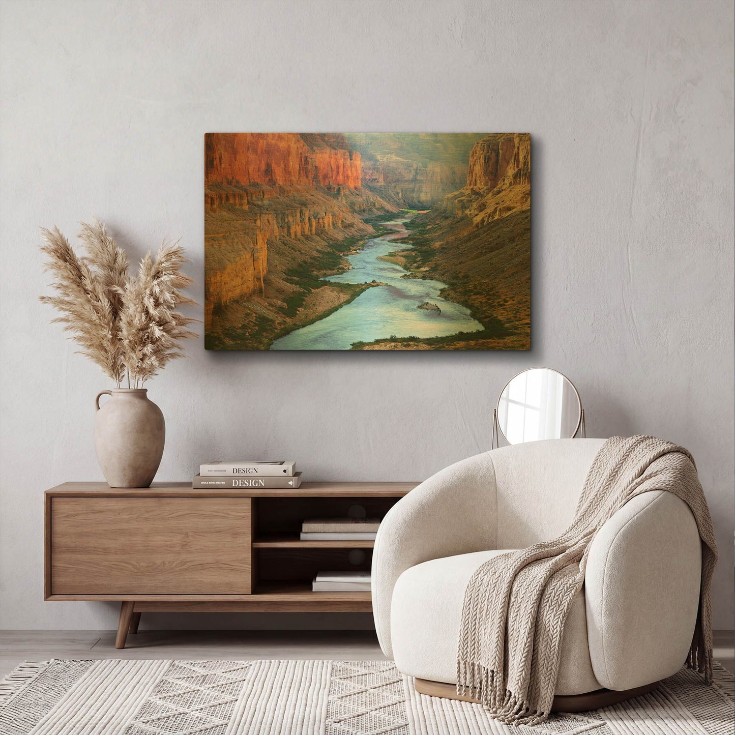 'Mile 52 Colorado River' By John Gavrilis Gold Metal Wall Art