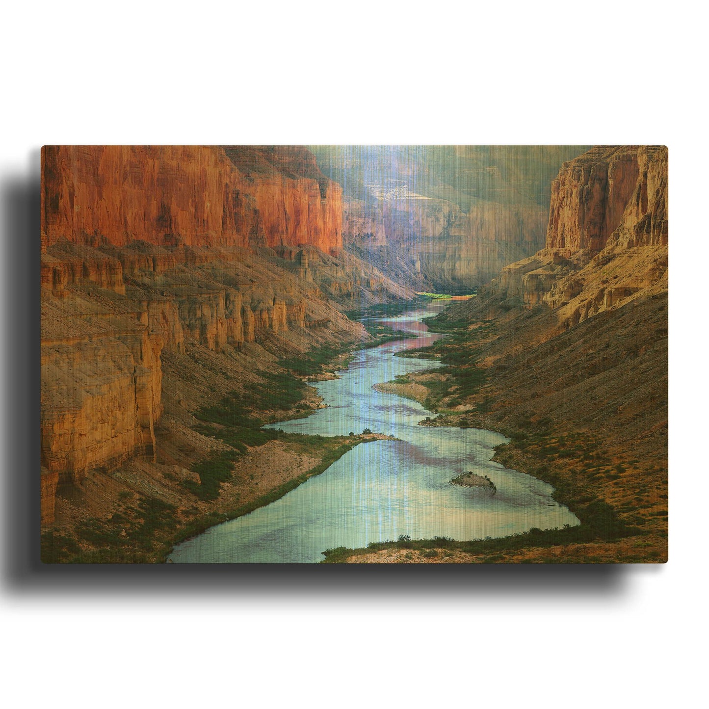 'Mile 52 Colorado River' By John Gavrilis Gold Metal Wall Art