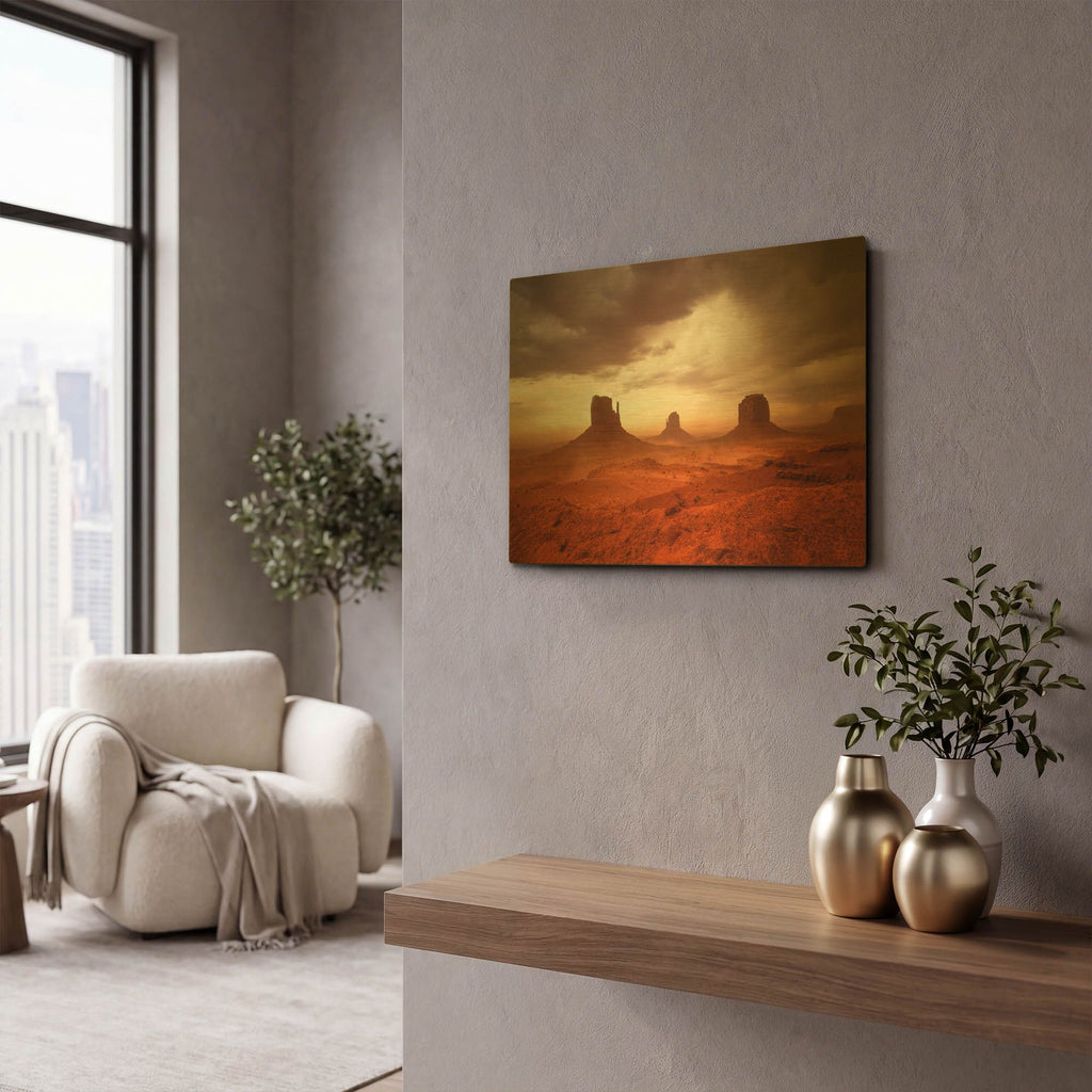 'Monsoon Sandstorm' By John Gavrilis Gold Metal Wall Art