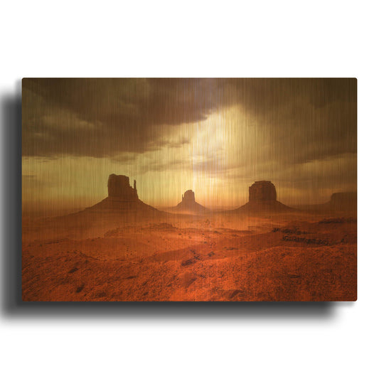 'Monsoon Sandstorm' By John Gavrilis Gold Metal Wall Art