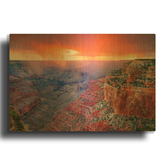 'Monsoon Sunset' By John Gavrilis Gold Metal Wall Art