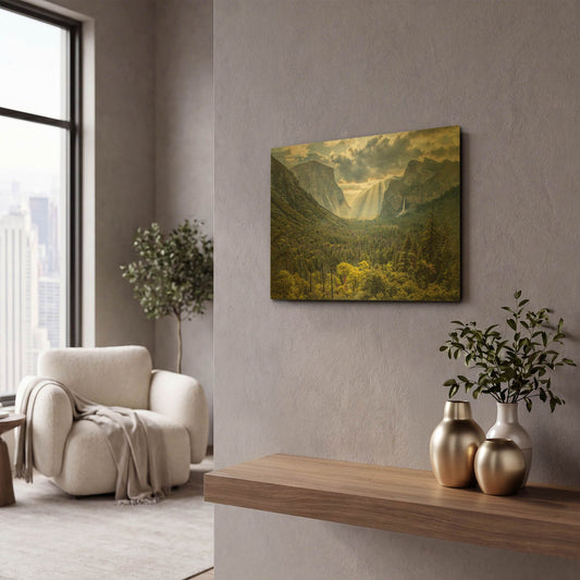 'Tunnel View Sun Rays' By John Gavrilis Gold Metal Wall Art
