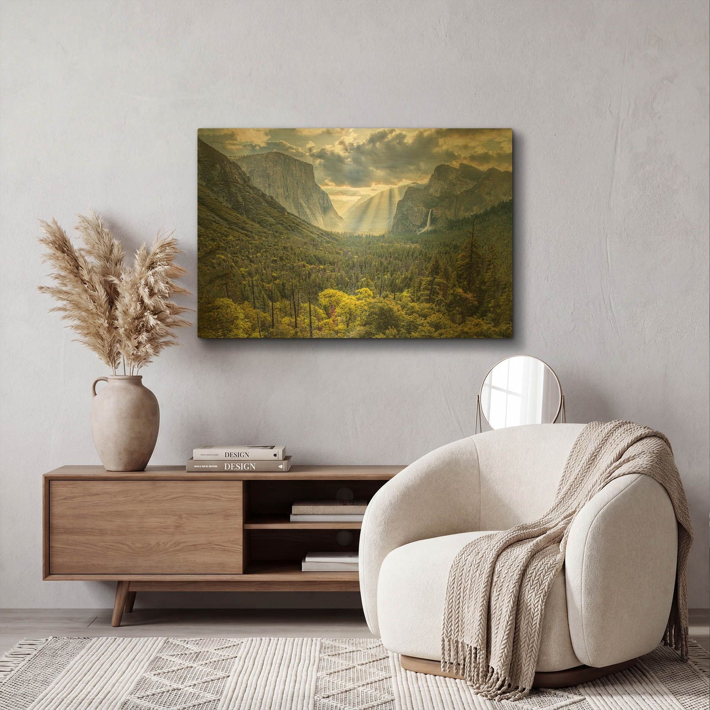 'Tunnel View Sun Rays' By John Gavrilis Gold Metal Wall Art