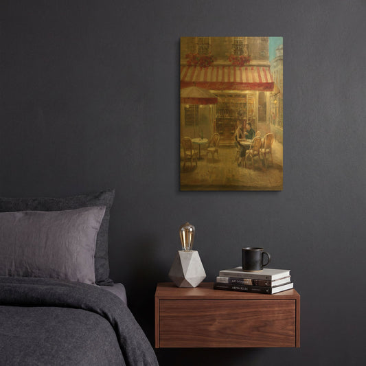 'Paris Cafe II Crop' By Danhui Nai Gold Metal Wall Art