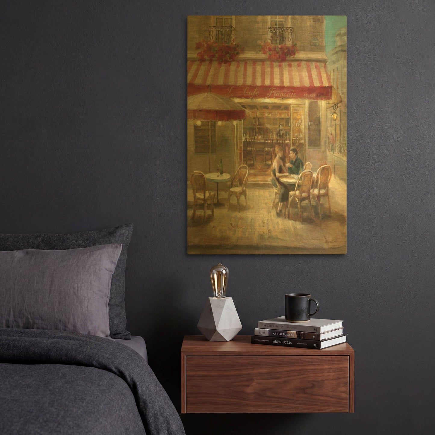 'Paris Cafe II Crop' By Danhui Nai Gold Metal Wall Art