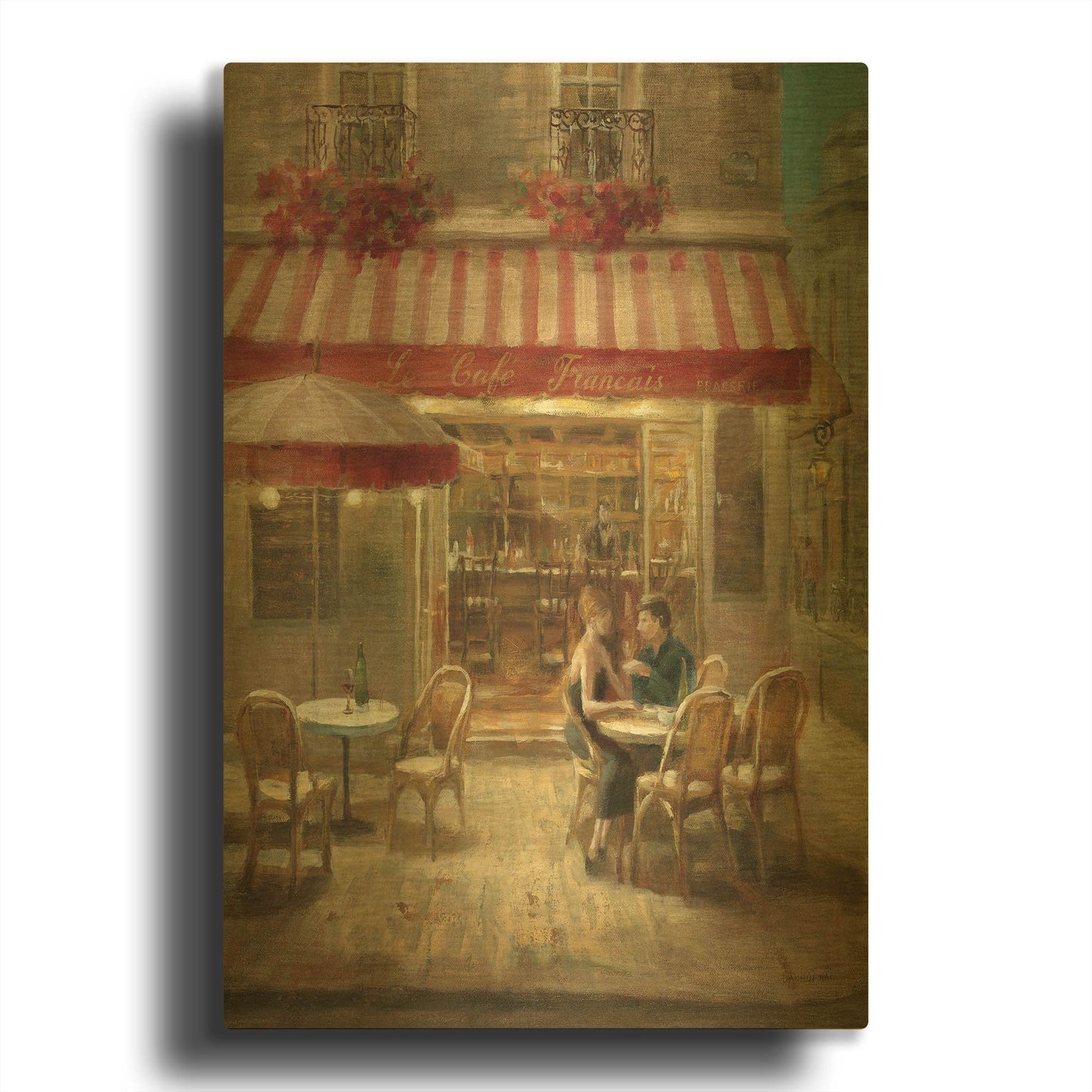 'Paris Cafe II Crop' By Danhui Nai Gold Metal Wall Art