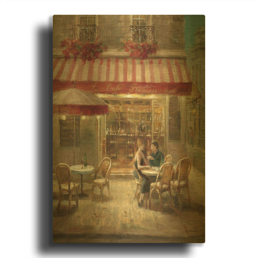 'Paris Cafe II Crop' By Danhui Nai Gold Metal Wall Art
