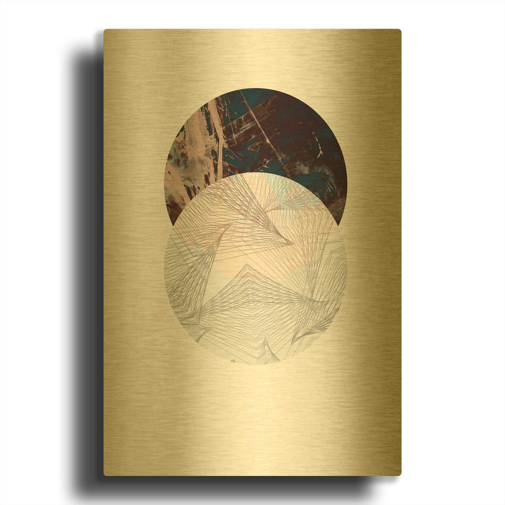'Abstract Circle' By GeoMania Gold Metal Wall Art
