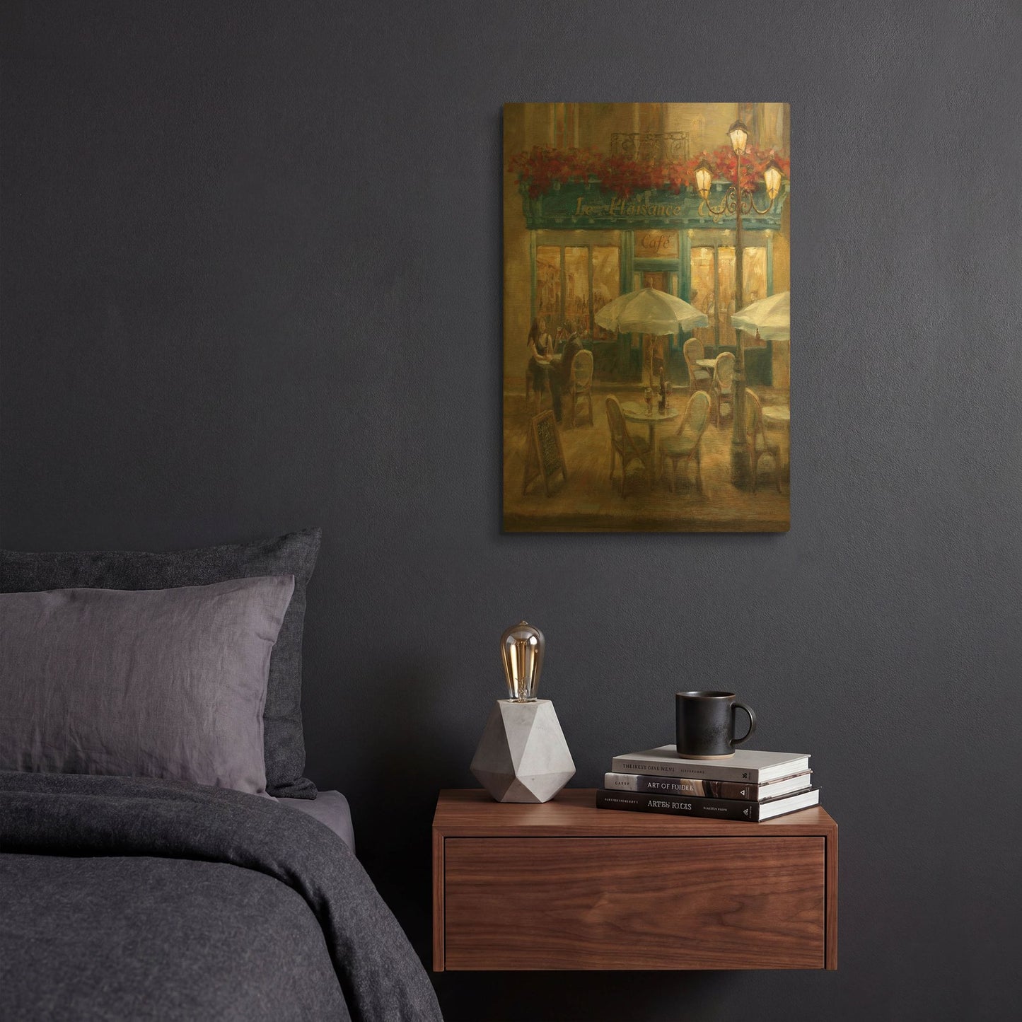 'Paris Cafe I Crop' By Danhui Nai Gold Metal Wall Art