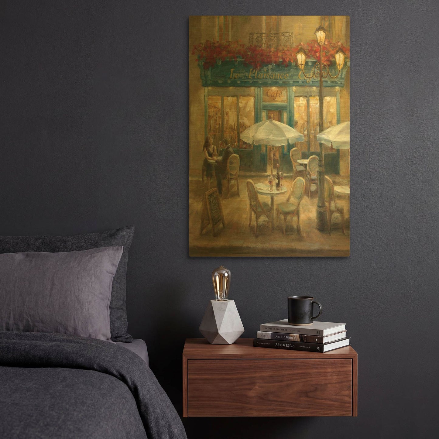'Paris Cafe I Crop' By Danhui Nai Gold Metal Wall Art