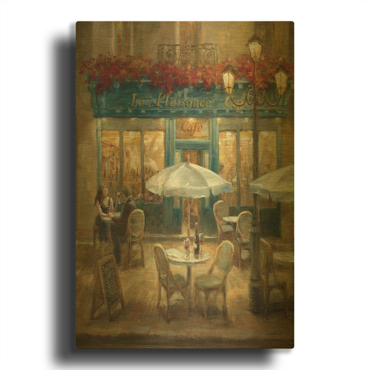 'Paris Cafe I Crop' By Danhui Nai Gold Metal Wall Art
