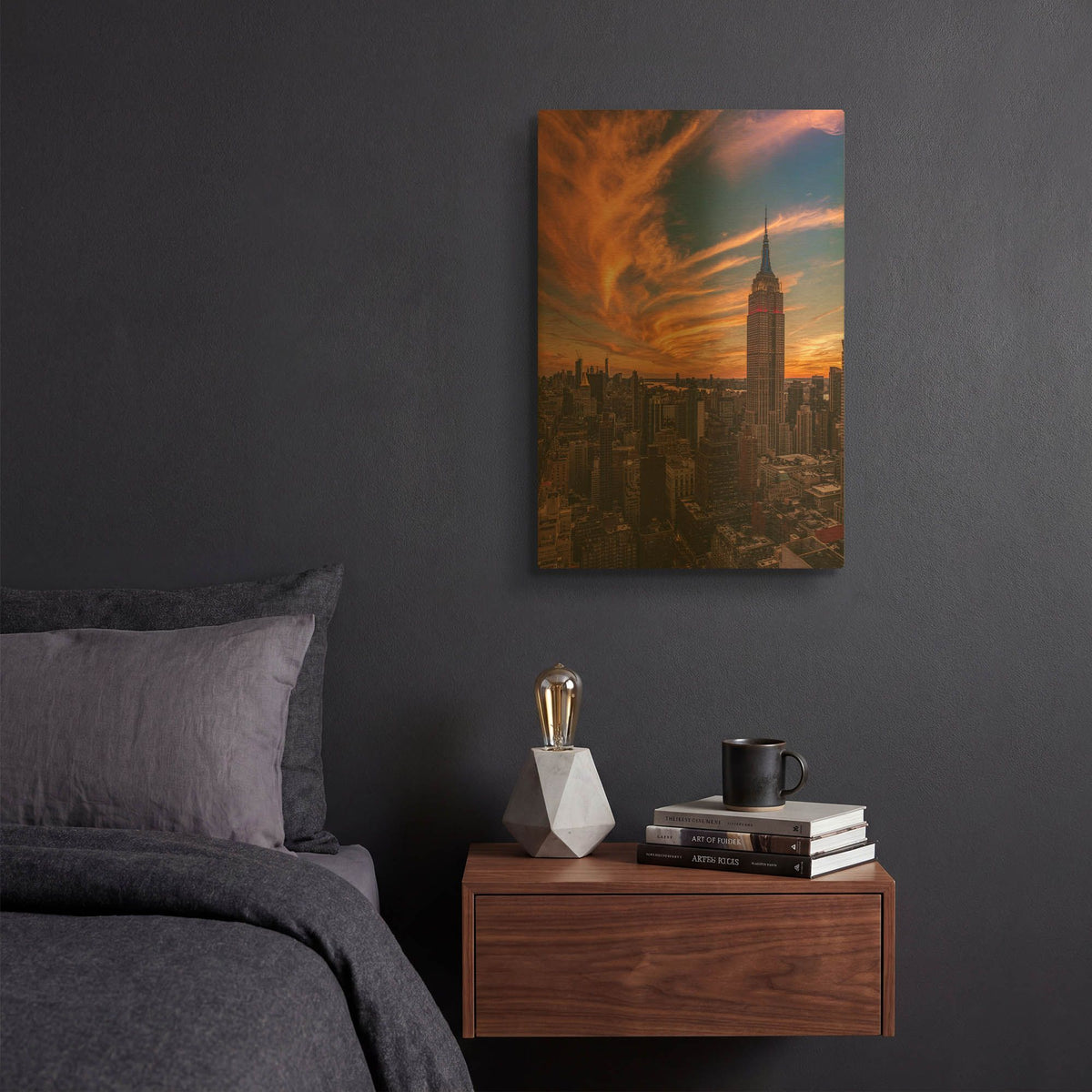 '9-11 New York Sunset' By Bruce Getty Gold Metal Wall Art