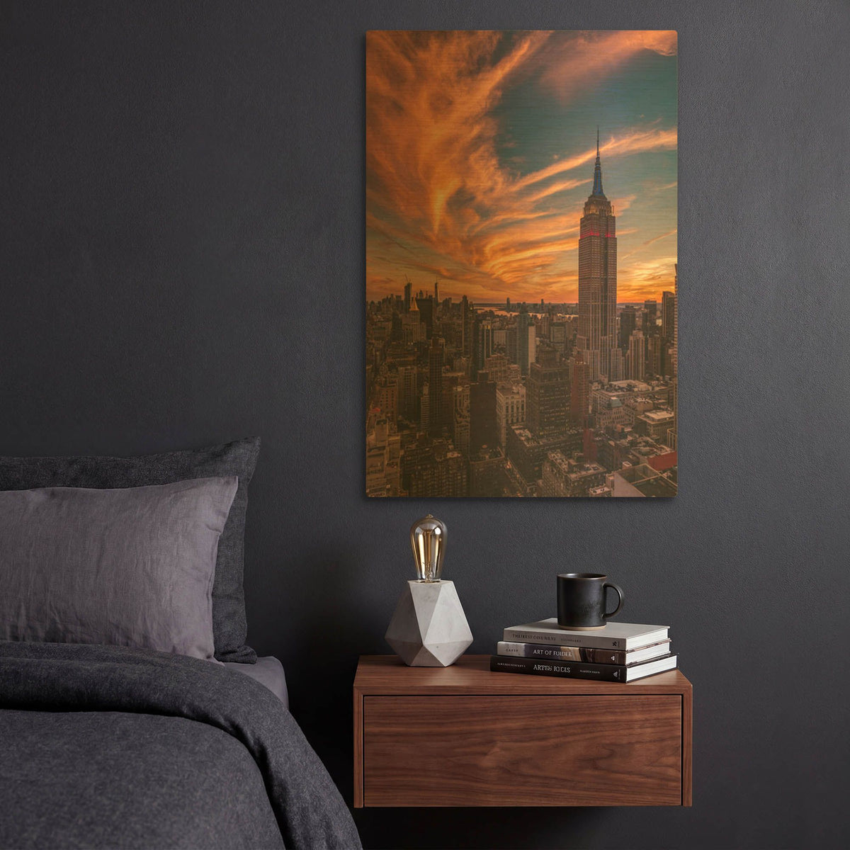 '9-11 New York Sunset' By Bruce Getty Gold Metal Wall Art