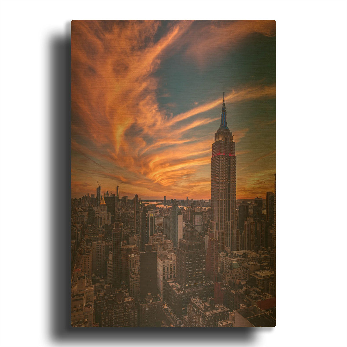 '9-11 New York Sunset' By Bruce Getty Gold Metal Wall Art