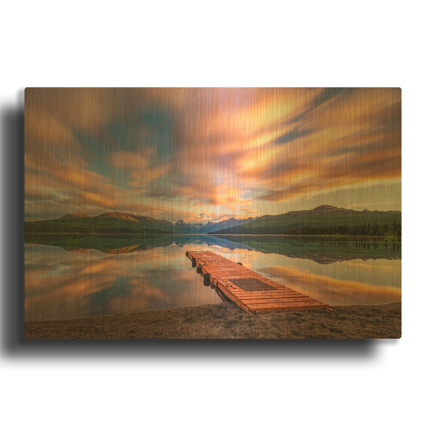 'Alaska Lodge' By Bruce Getty Gold Metal Wall Art