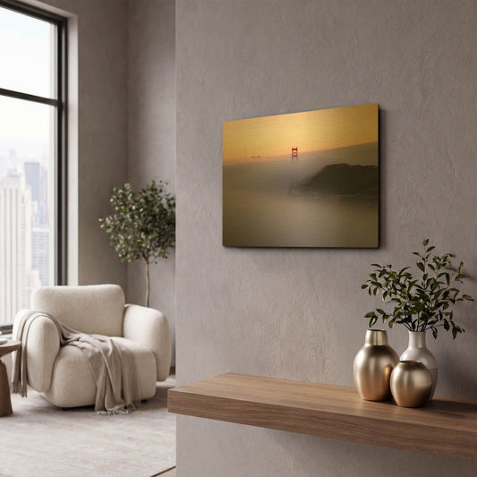 'Fog' By Bruce Getty Gold Metal Wall Art