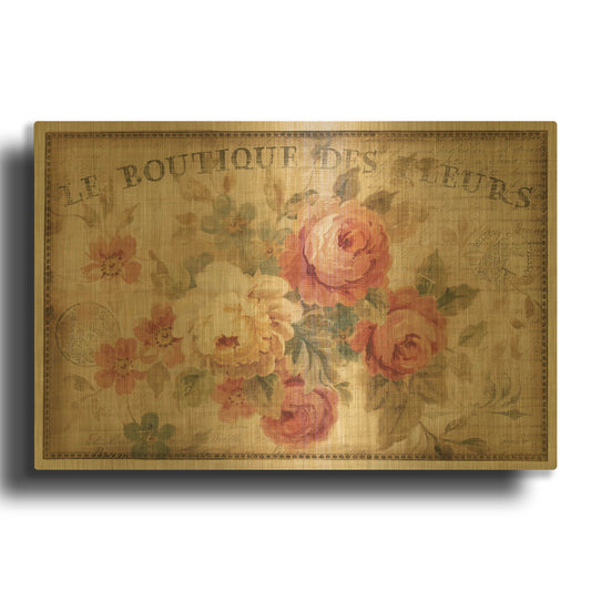 'Parisian Flowers III' By Danhui Nai Gold Metal Wall Art
