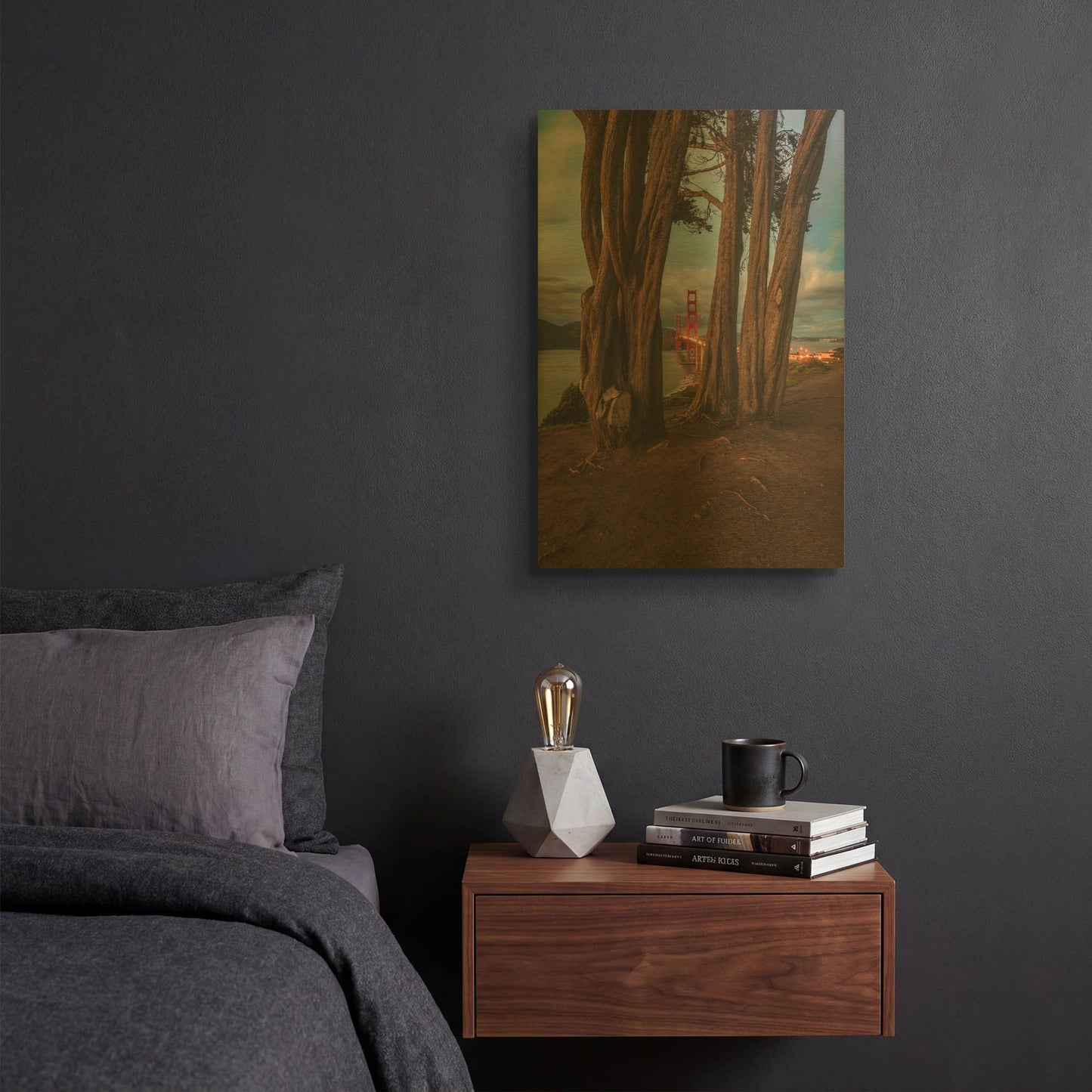 'Between the Trees' By Bruce Getty Gold Metal Wall Art