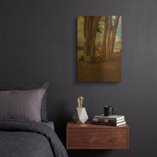 'Between the Trees' By Bruce Getty Gold Metal Wall Art