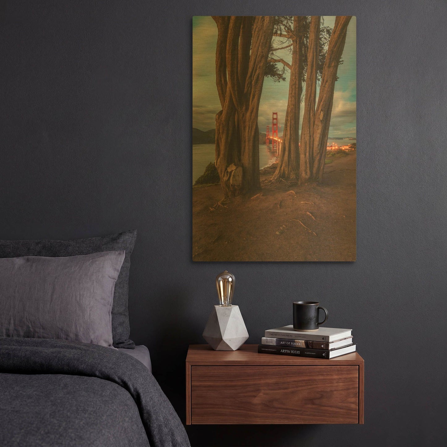 'Between the Trees' By Bruce Getty Gold Metal Wall Art