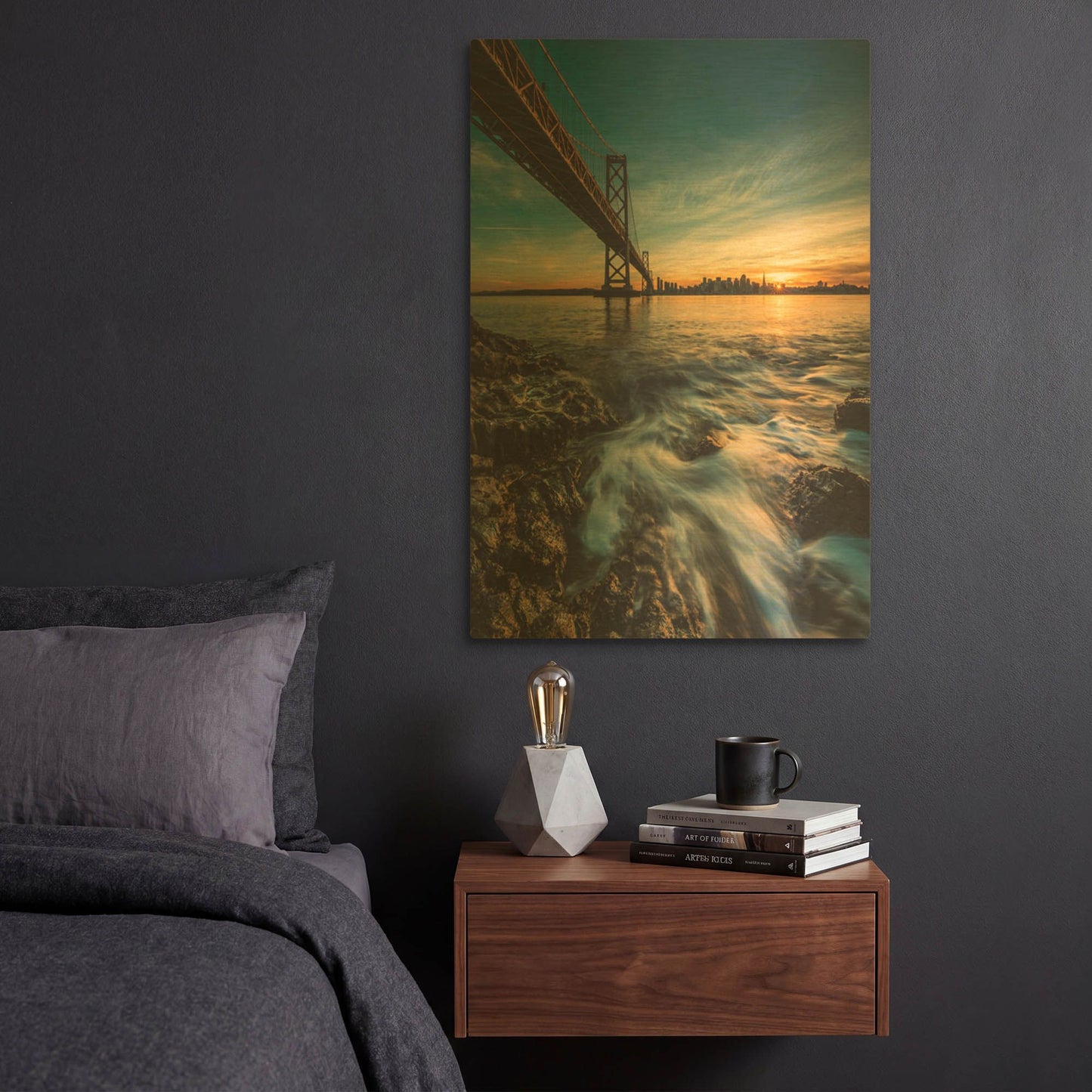 'Down by the Water 2' By Bruce Getty Gold Metal Wall Art