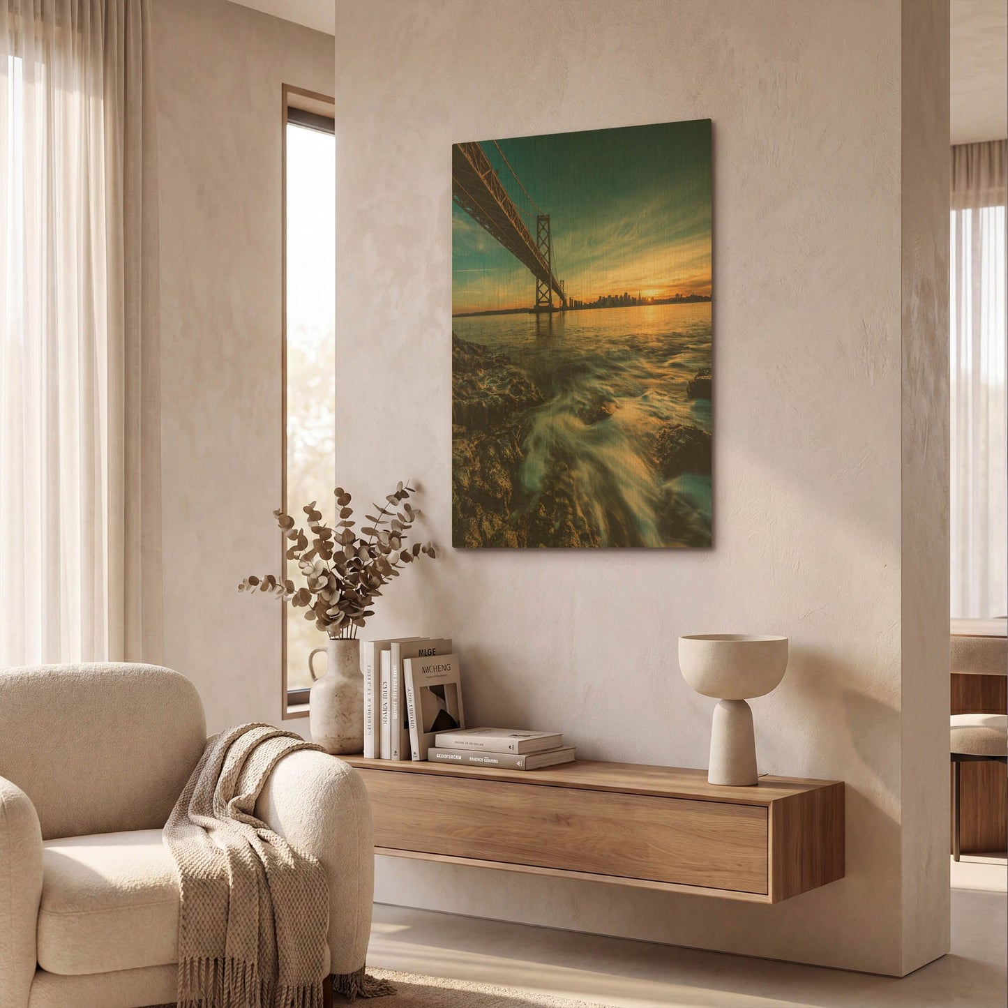 'Down by the Water 2' By Bruce Getty Gold Metal Wall Art