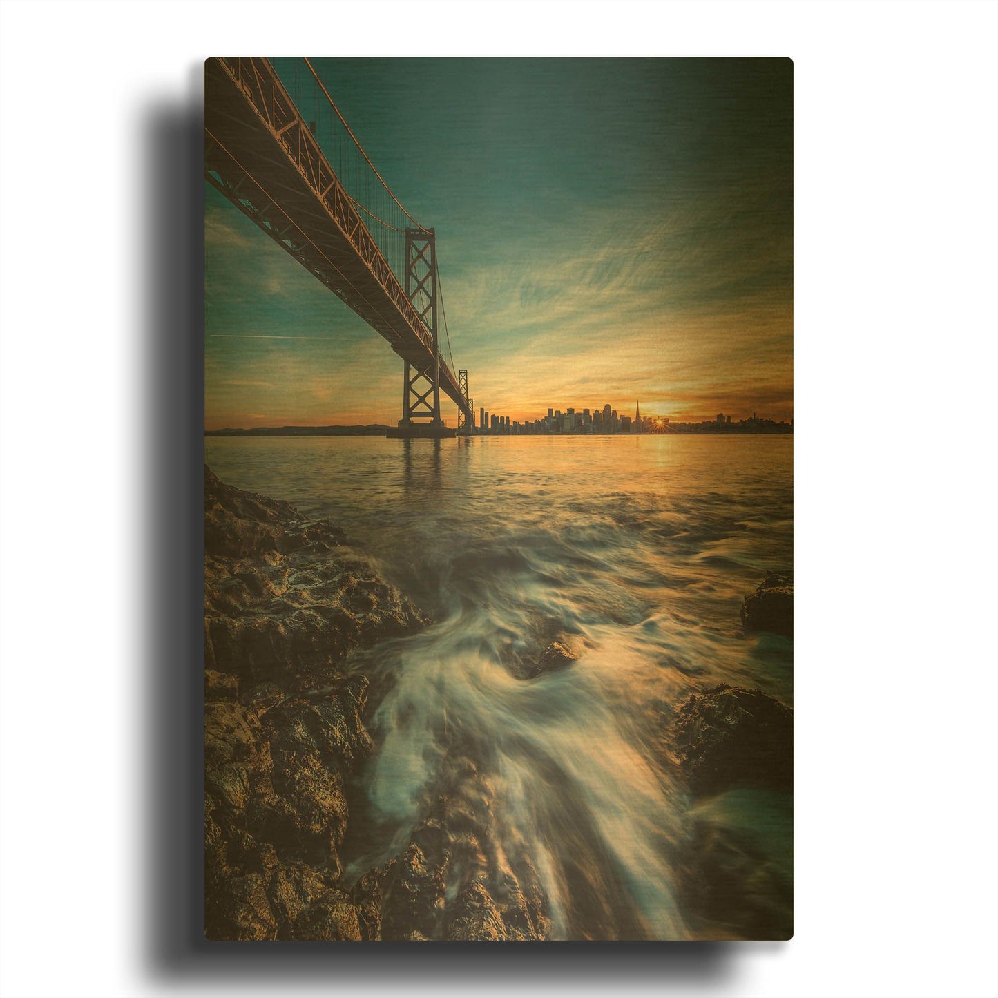 'Down by the Water 2' By Bruce Getty Gold Metal Wall Art