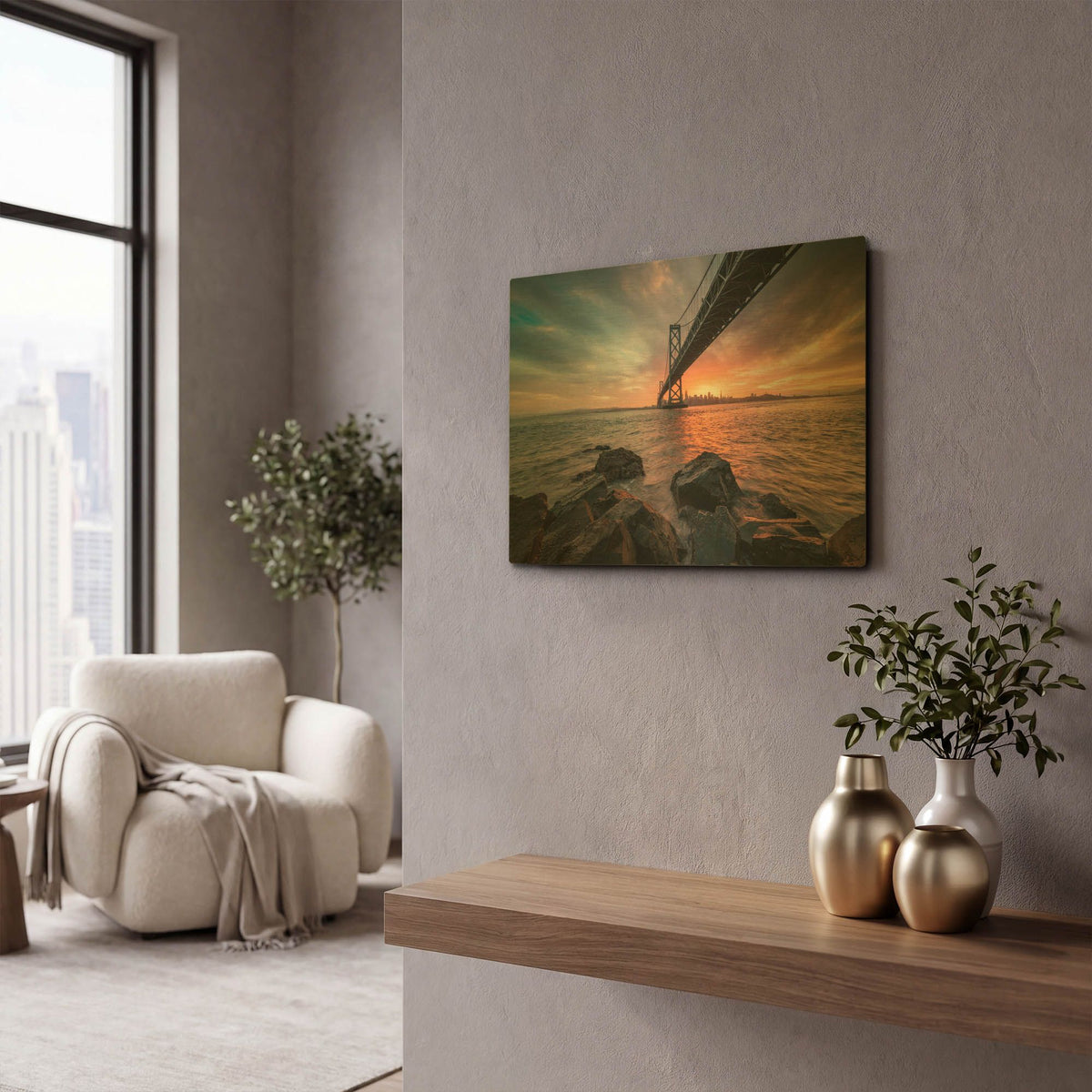 'Golden Light Explosion' By Bruce Getty Gold Metal Wall Art