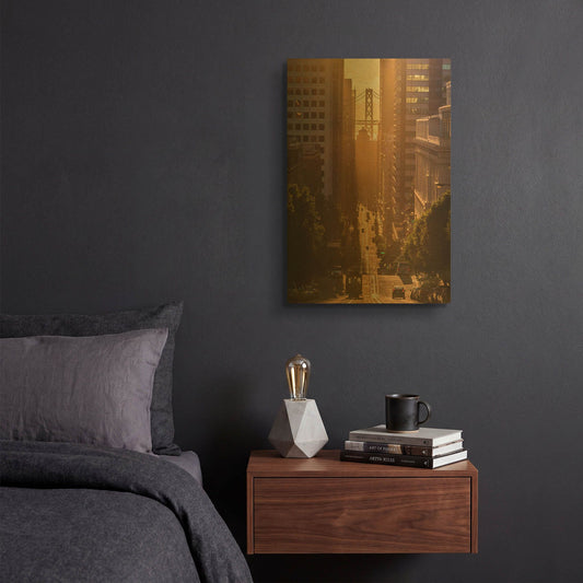 'Morning Trolley 2' By Bruce Getty Gold Metal Wall Art