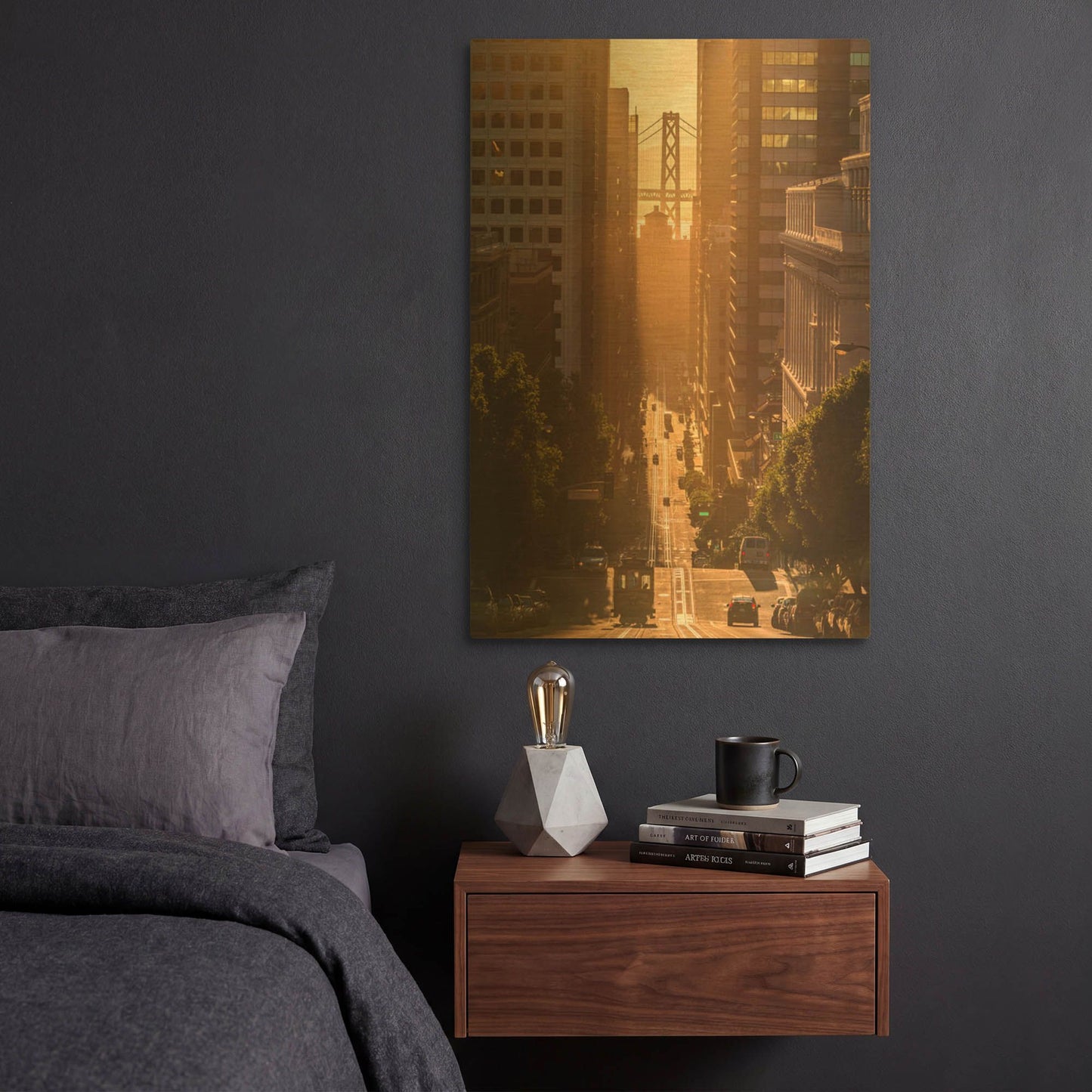 'Morning Trolley 2' By Bruce Getty Gold Metal Wall Art