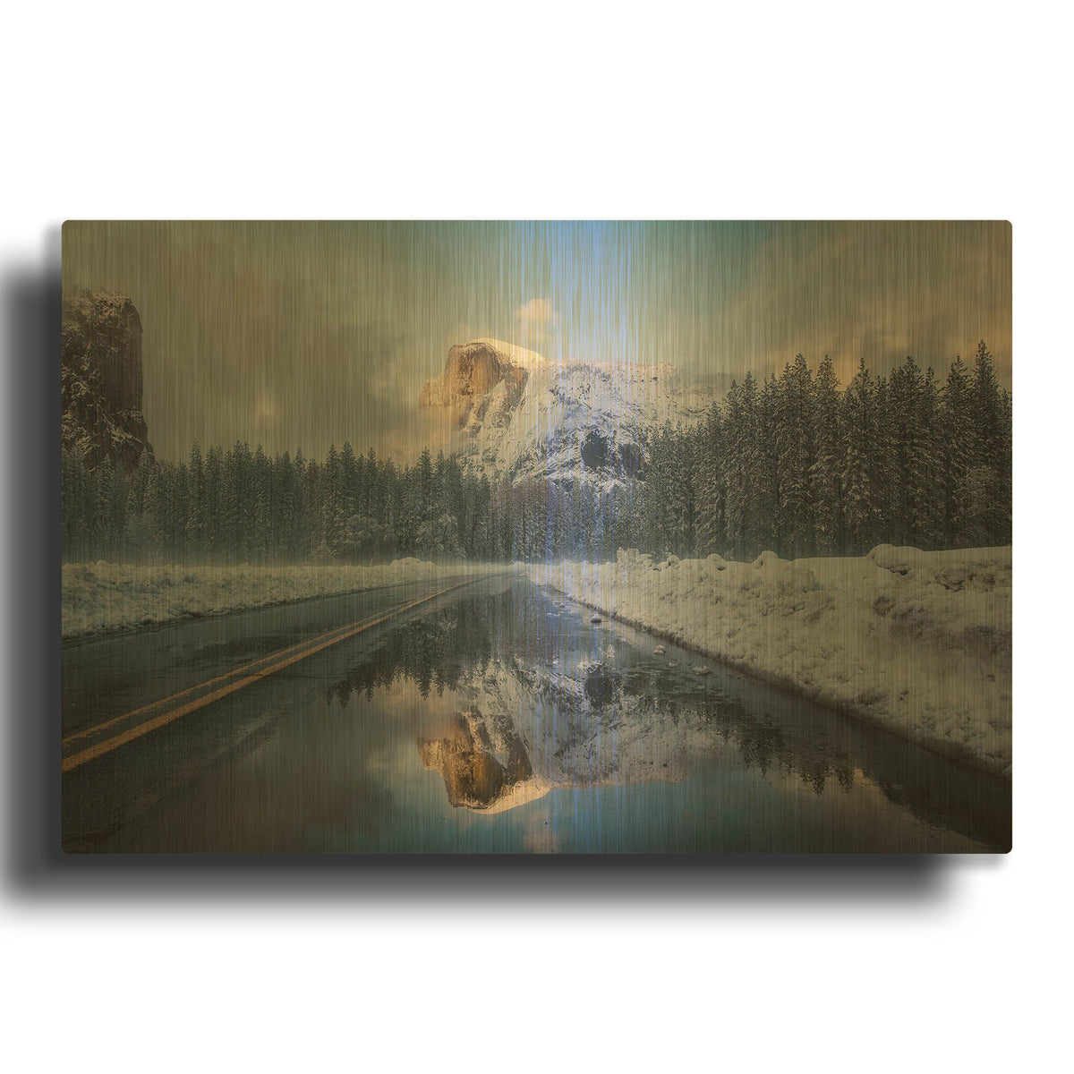 'Roadside Reflection 2' By Bruce Getty Gold Metal Wall Art