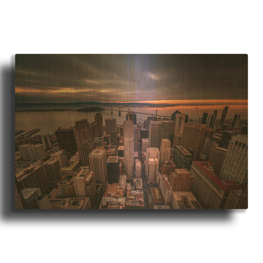 'San Francisco Look Down' By Bruce Getty Gold Metal Wall Art