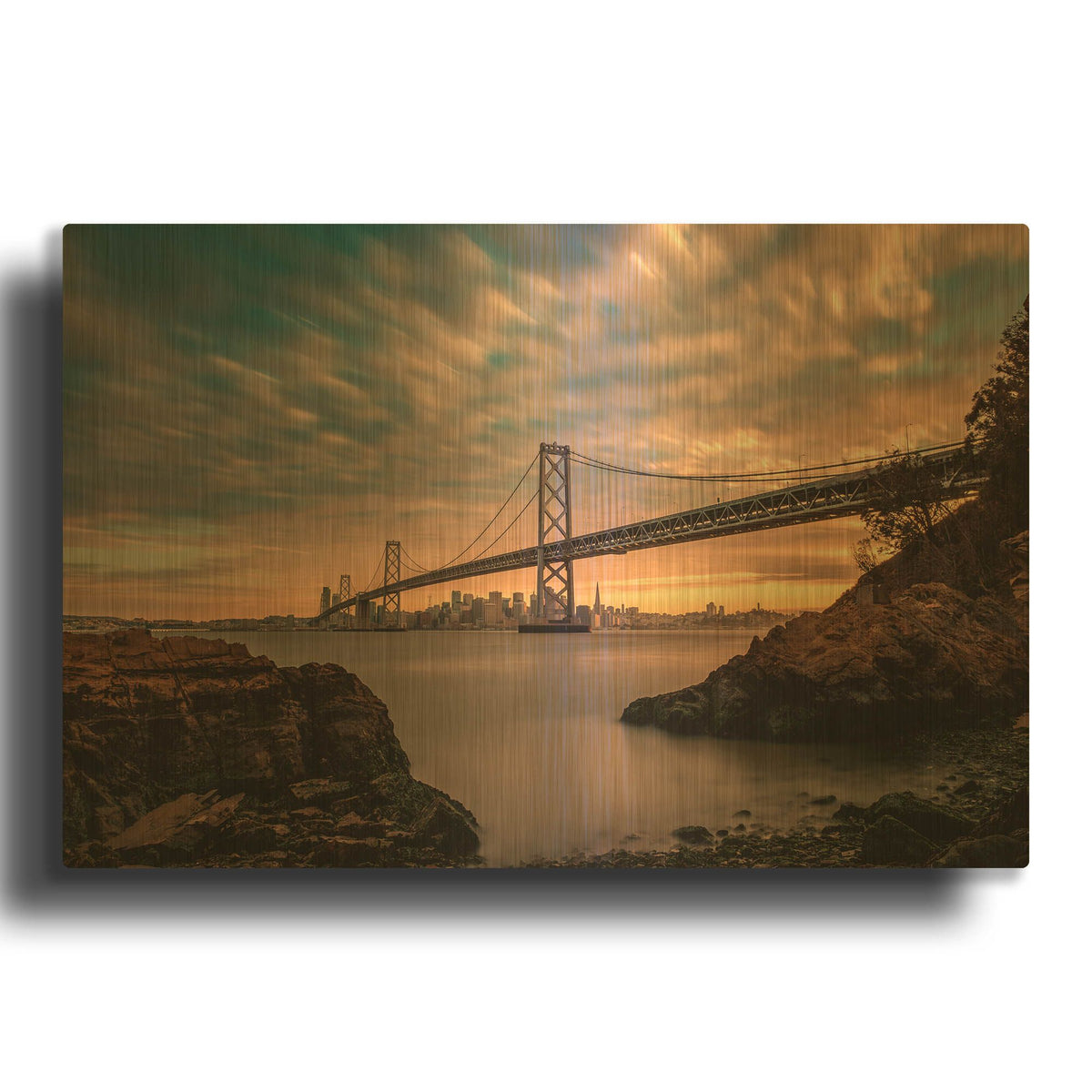 'San Francisco’s Stretch' By Bruce Getty Gold Metal Wall Art