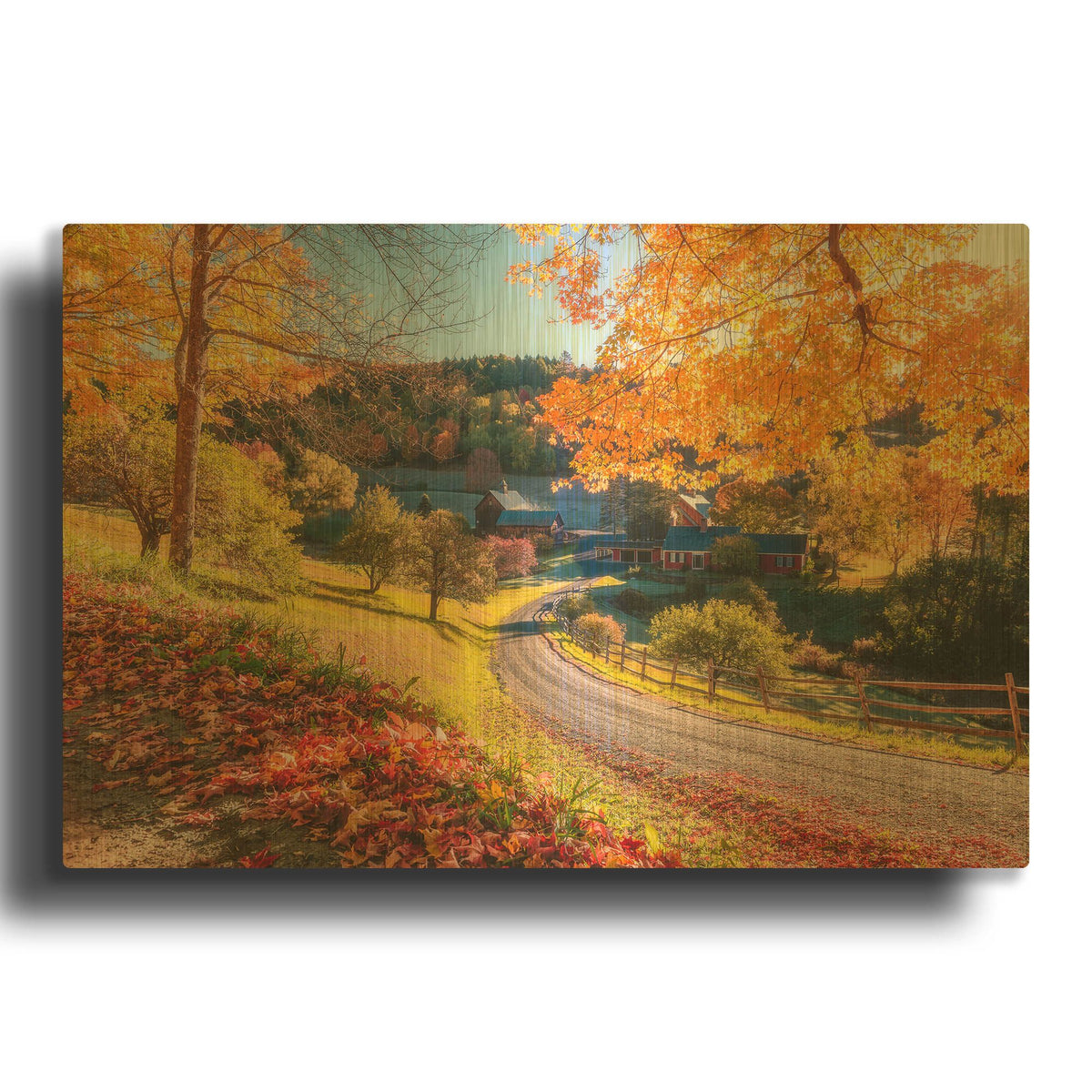 'Sleepy Hollow Ranch Vermont' By Bruce Getty Gold Metal Wall Art