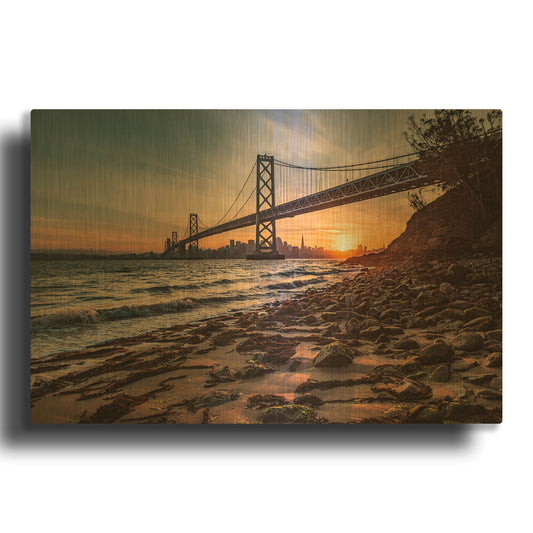 'Sunset from the Island 2' By Bruce Getty Gold Metal Wall Art