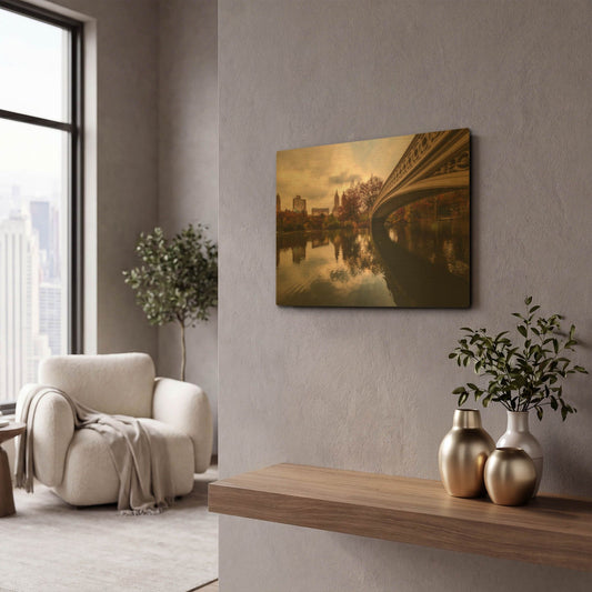 'The Bow Bridge' By Bruce Getty Gold Metal Wall Art