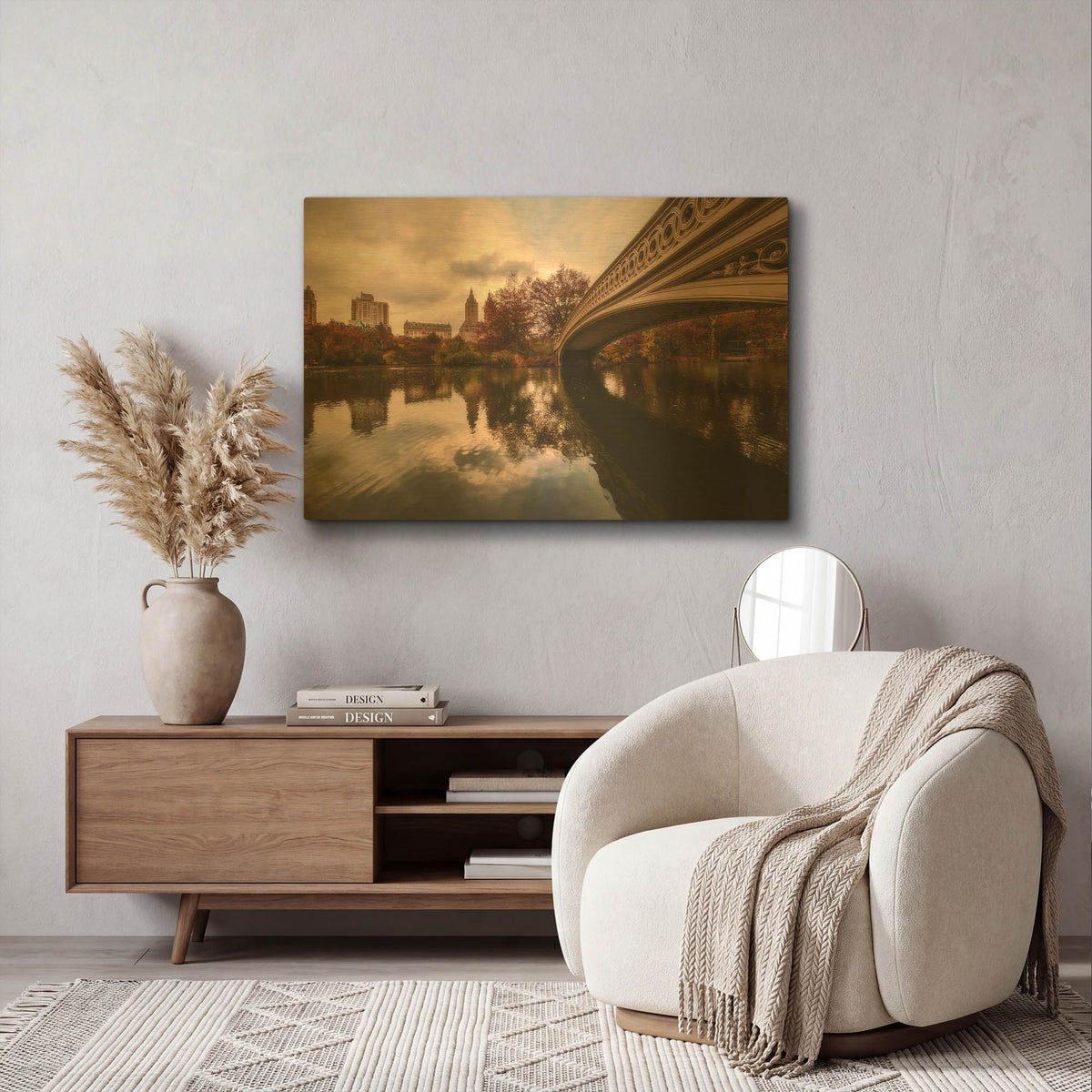 'The Bow Bridge' By Bruce Getty Gold Metal Wall Art