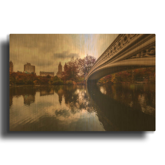 'The Bow Bridge' By Bruce Getty Gold Metal Wall Art