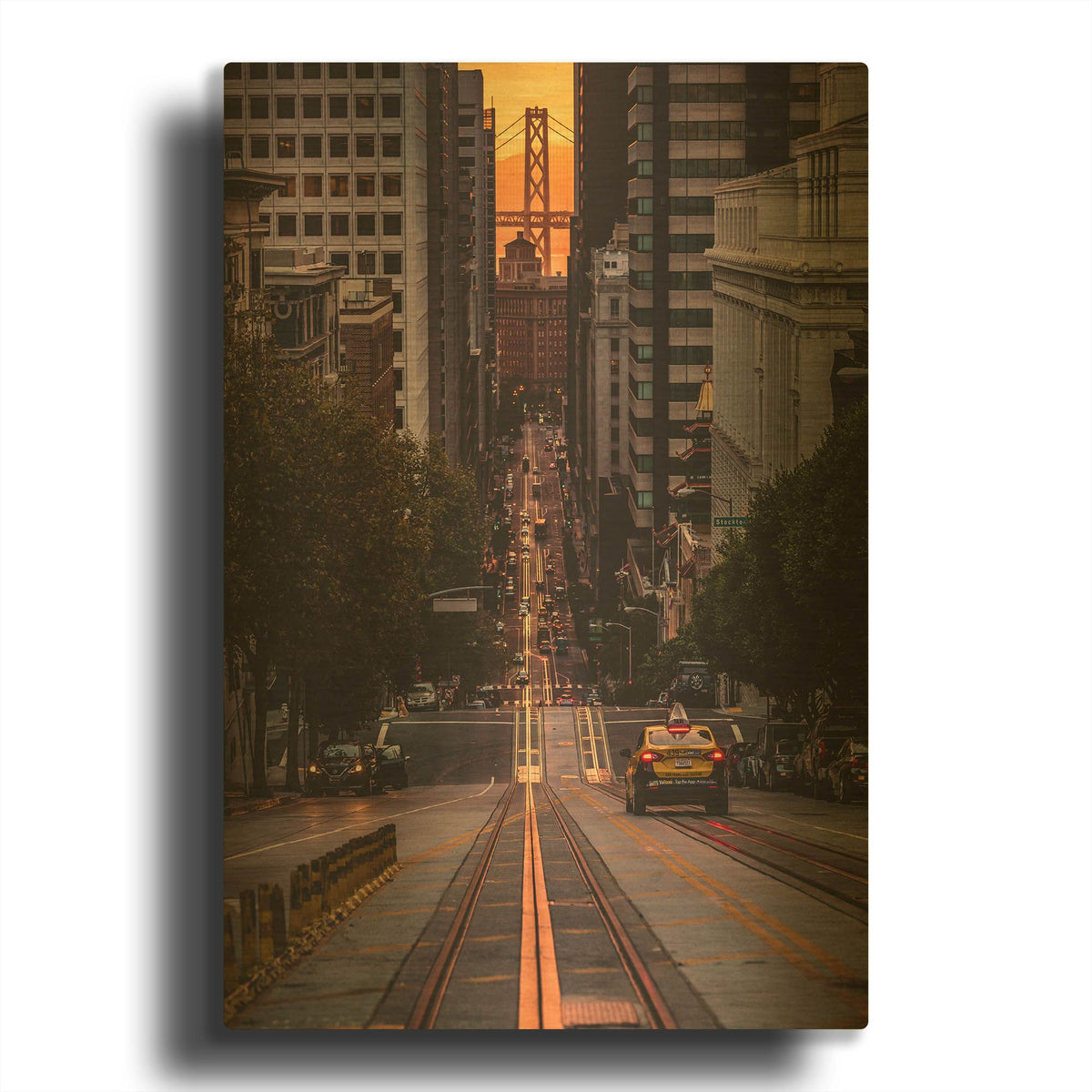 'The Cab' By Bruce Getty Gold Metal Wall Art