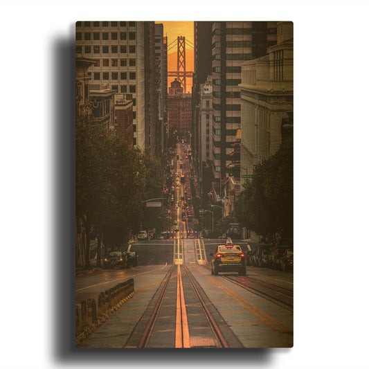 'The Cab' By Bruce Getty Gold Metal Wall Art